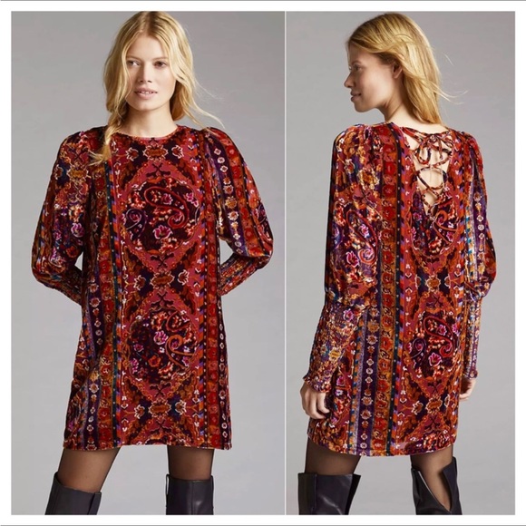 Anthropologie Dresses & Skirts - Anthropologie Velvet Shift Mini Dress